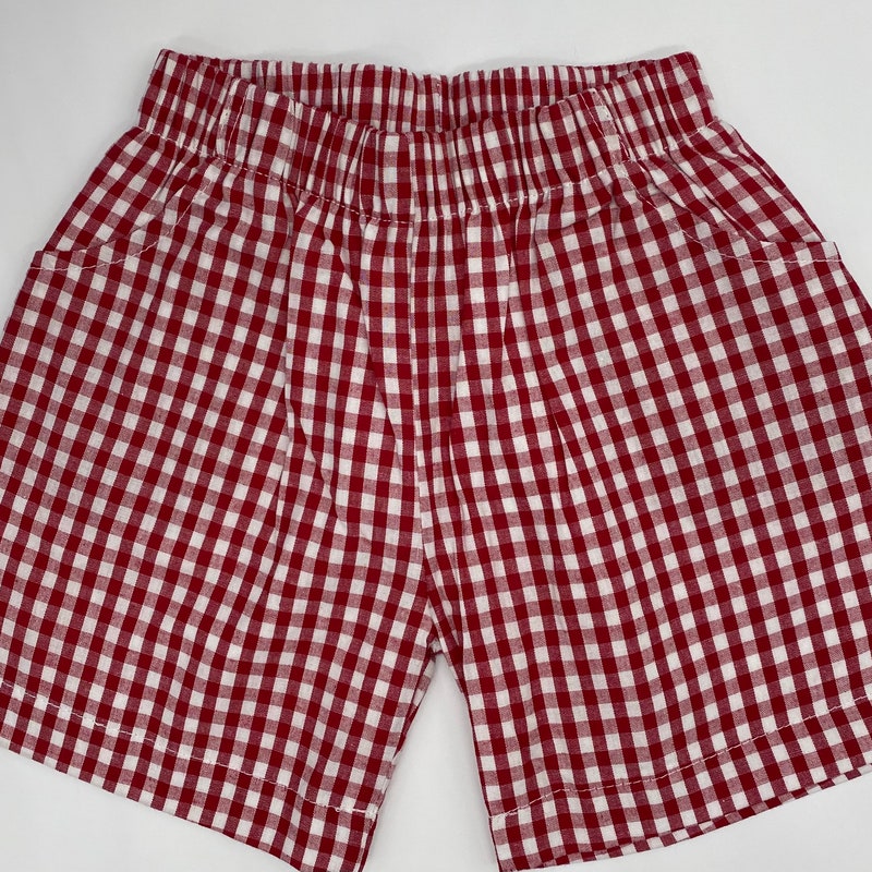 Red Cherries Gingham Boys Trunks main image 0