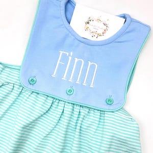 Baby Unisex Blue and Mint Green Summer  Romper Bubble Sunsuit Soft Knit 3m - 2t