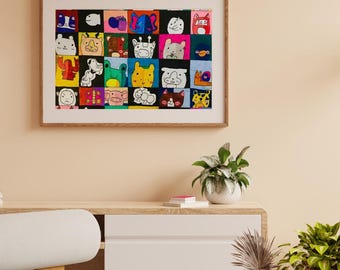 Animal patchwork, art print