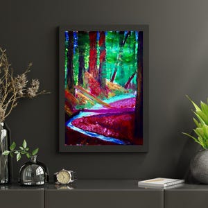 Brook in the Forest. Original painting