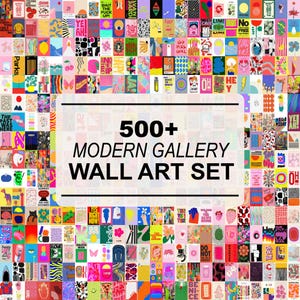 500+ Printable Wall Art Bundle, Maximalist Gallery Wall Set, Dopamine Decor Poster, Abstract Art Print, Colorful Room Decor Digital Download