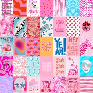 K&ouml;nnte beinhalten: Eine Collage aus bunten digitalen Illustrationen mit verschiedenen Themen, darunter Tiere, Herzen, Sterne und Text. Der Text enth&auml;lt S&auml;tze wie "You are golden", "God is good", "Love Love Love", "Hey Y'all", "Howdy Howdy Howdy" und "You are enough".
