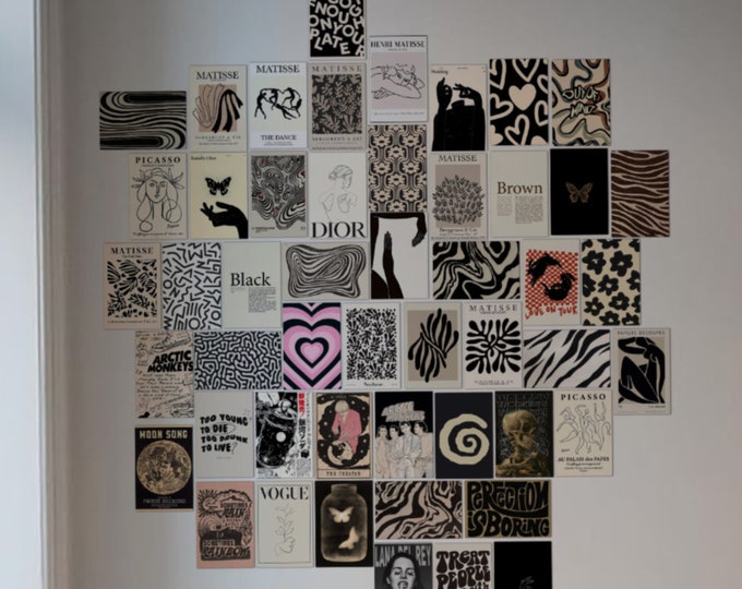 50 Pcs Dark Vintage Aesthetic Wall Collage Grunge Room Decor Etsy