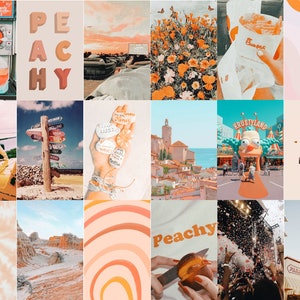 Peach Aesthetic Wall Collage Kit, Peach Aesthetic Room Decor, VSCO Aesthetic Collage, 100 JPGs Digital Download image 6