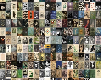 196 JPGs Vintage Botanical Wall Collage Kit – Fairycore Cottagecore Decor