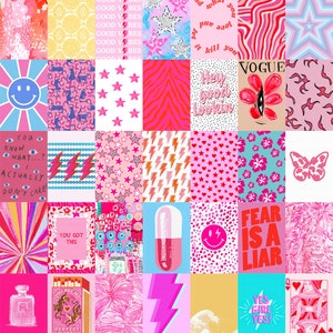 Pink Preppy Aesthetic Wall Collage Kit, Preppy Room Decor Aesthetic ...