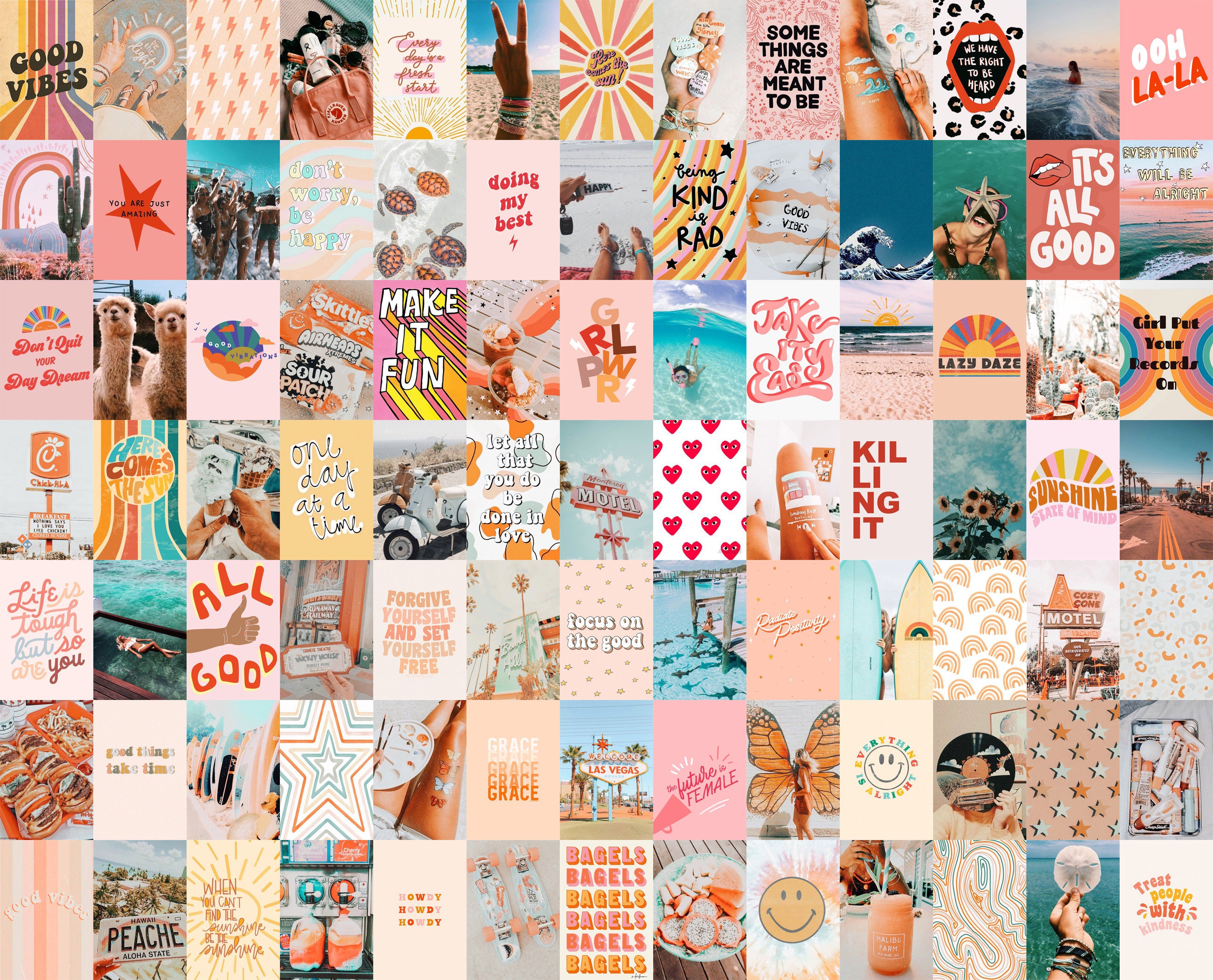 Download Aesthetic VSCO Collage Clashing Patterns Wallpaper