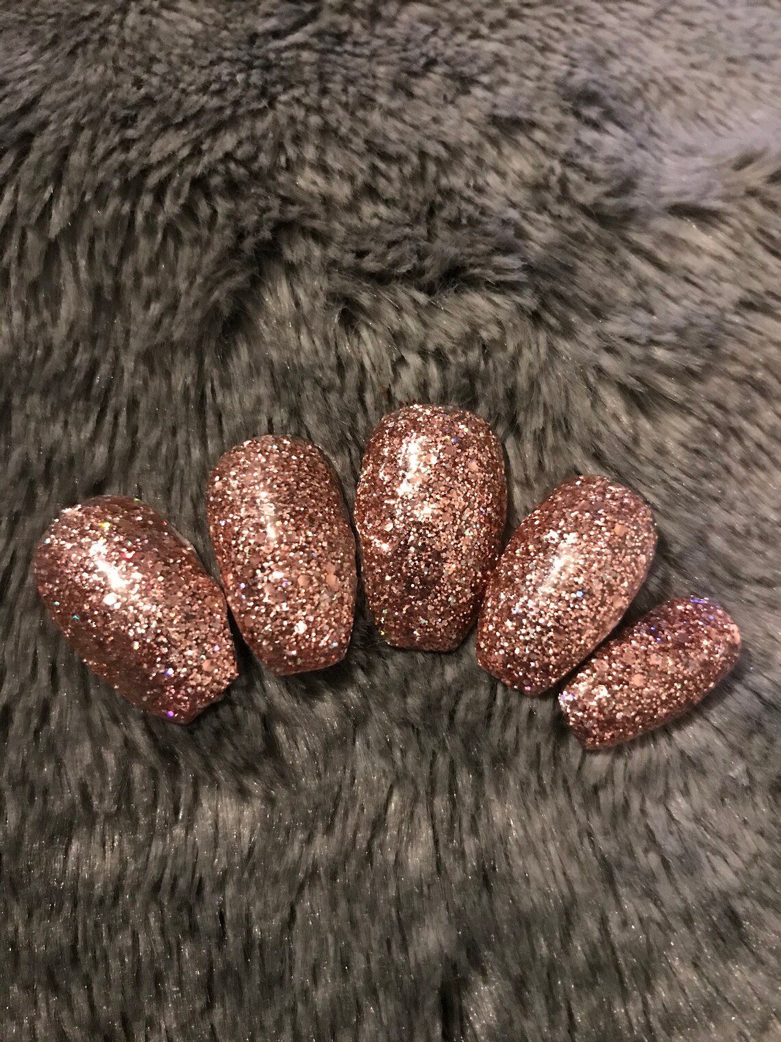 20 uñas de almendra brillante rosa - Etsy España