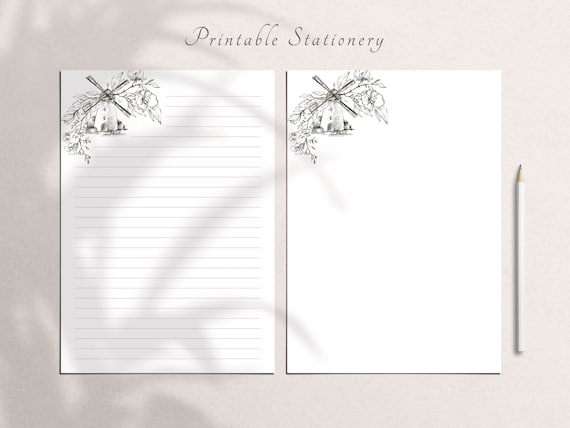 Windmill Stationery Paper, Flower Stationary Paper, Vintage Stationary  Paper, A4, 8.5x11, Lined Paper, Envelope, Letter Writing Paper 