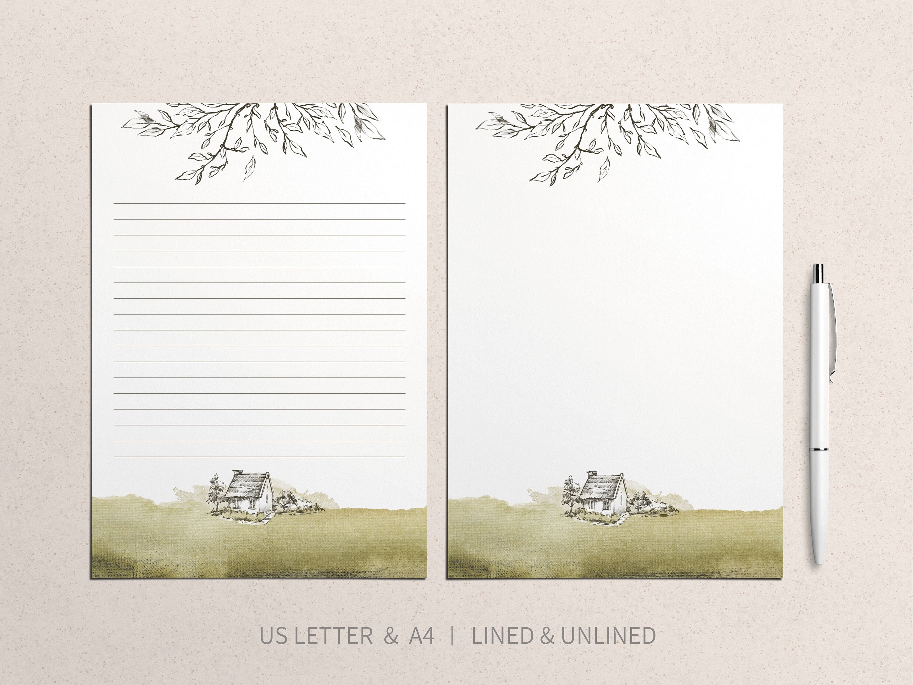 Vintage House Stationery Paper A4 8.5x11 Writing Paper Etsy