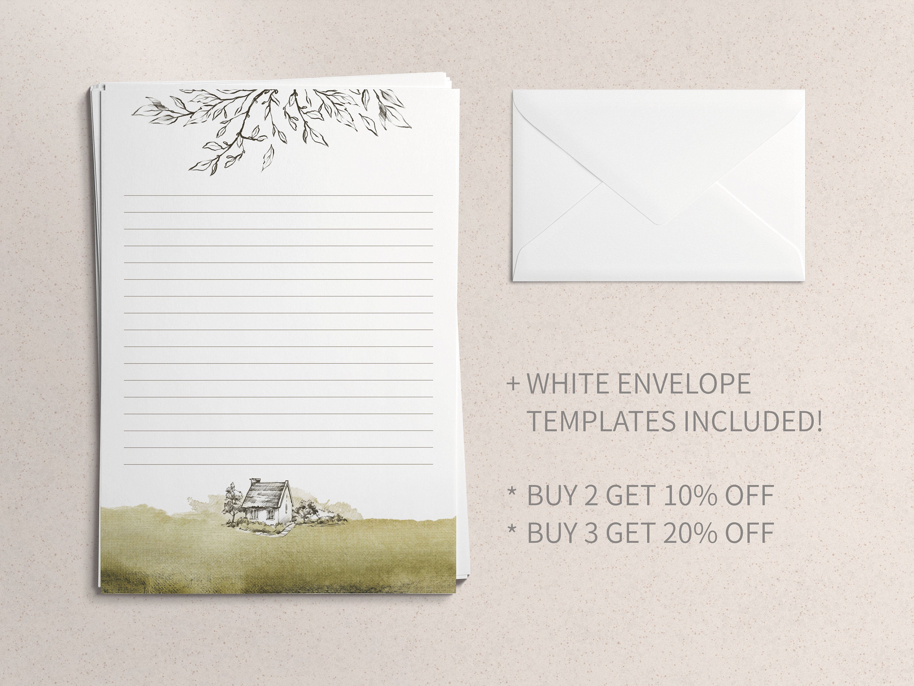 Vintage House Stationery Paper A4 8.5x11 Writing Paper Etsy