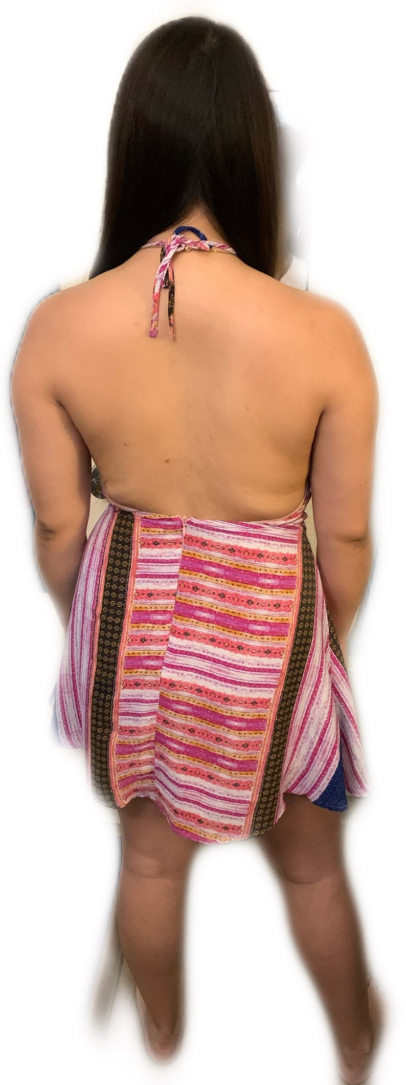 Multi-Color Striped Backout Dress
