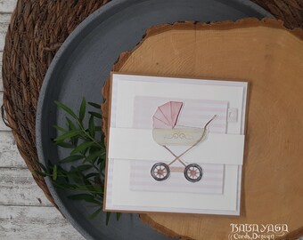Tarjeta de felicitación de nacimiento hecha a mano/tarjeta de bebé/tarjeta de bienvenida para recién nacidos/regalo de nacimiento/tarjetas para nuevos padres