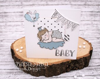 Tarjeta de felicitación de nacimiento hecha a mano/tarjeta de bebé/tarjeta de bienvenida para recién nacidos/regalo de nacimiento/tarjetas para nuevos padres