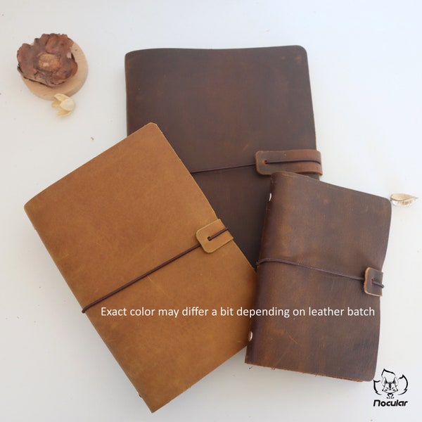 Personalisierbarer Crazy Horse Leder Notizbuch, Journal, Tagebuch zum Gravieren, 100% Handmade Geschenk