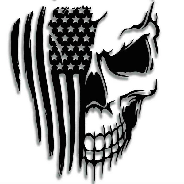 Punisher Decal 3 PACK USA AMERICAN FLAG SKULL STICKER DECAL CAR TRUCK WINDOW BUMPER PATRIOTIC E American Flag Hard Hat Stickers - Foto 4