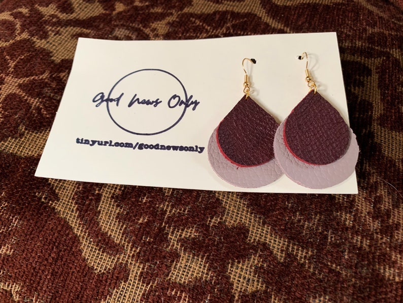 Tear Drop Leather Earrings