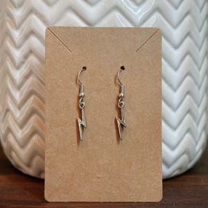 Silver Hypoallergenic Lightning Bolt Earrings