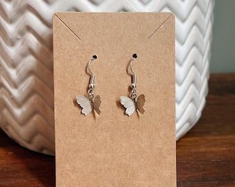 Silver Hypoallergenic Butterfly Earrings