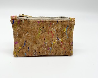 Cork leather card/coin pouch