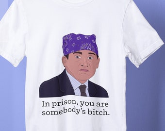 Michael Scott Prison Mike T-shirt a maniche corte unisex da uomo e donna The Office