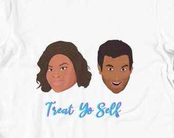 Treat Yo Self Donna Tom T-shirt a maniche corte unisex da uomo da donna Parks and Rec