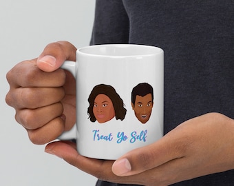 Tazza bianca lucida Treat Yo Self Parks and Rec