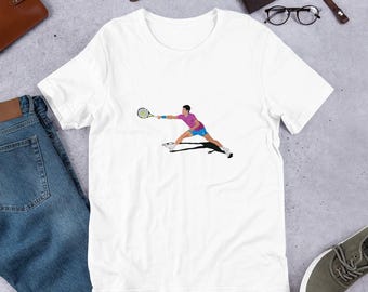 T-shirt Carlos Alcaraz – T-shirt da tennis unisex – Regalo per fan di Alcaraz – Maglietta da giocatore di tennis – T-shirt con grafica sportiva – Abbigliamento da tennis da uomo e da donna