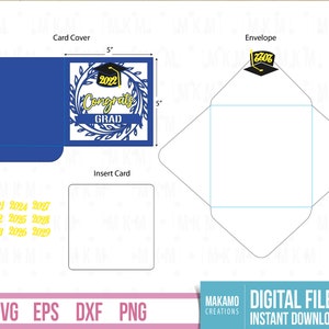 Tarjeta de graduación SVG: Plantilla de tarjeta de felicitación DIY (Descarga digital) imagen 2