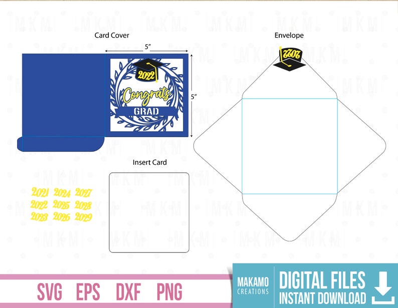 Tarjeta de graduación SVG: Plantilla de tarjeta de felicitación DIY (Descarga digital) imagen 2