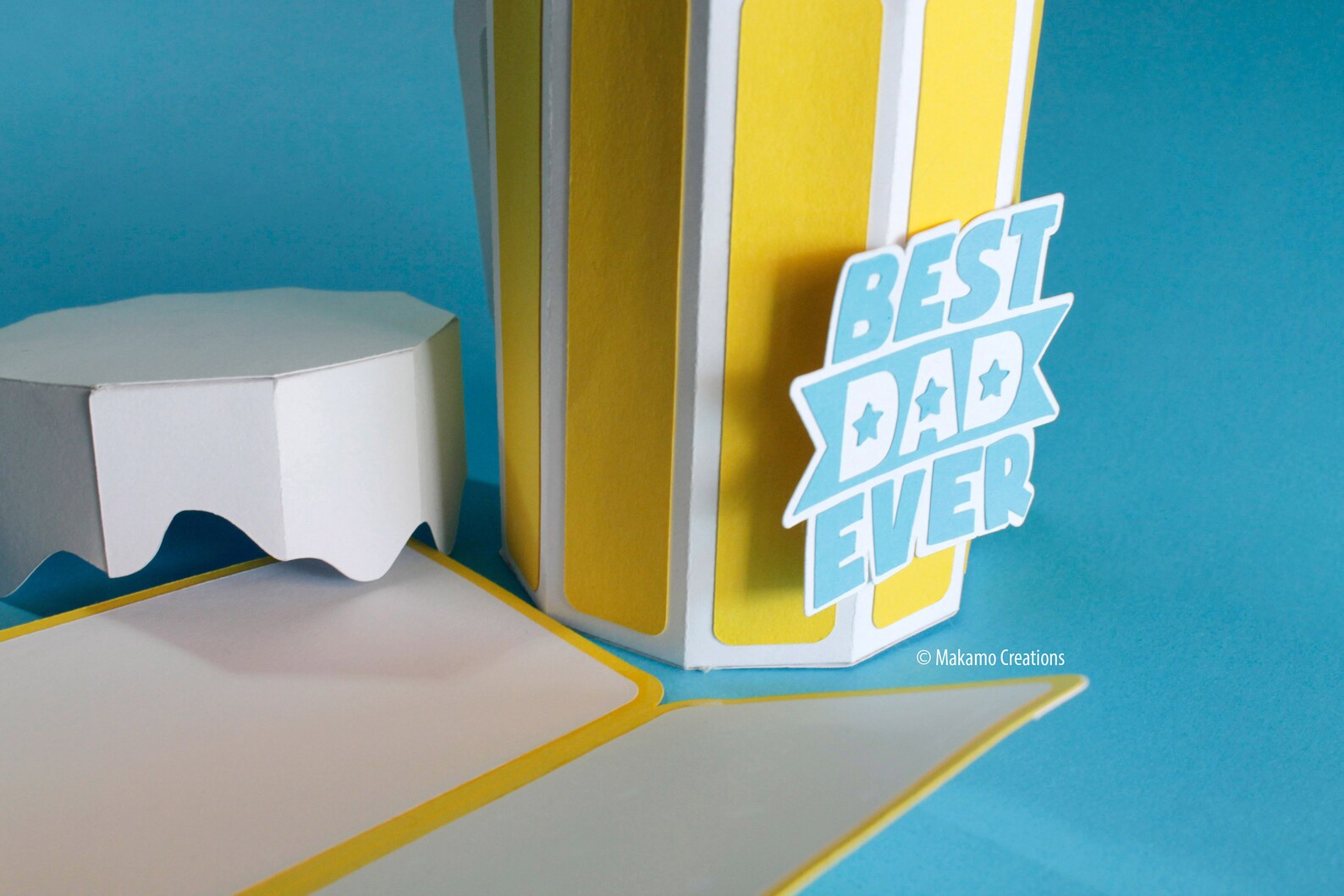 Father's Day Beer Mug Gift Box Card SVG Template. DIY Etsy Canada