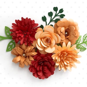 paper flower arrangement, easy paper flowers, flowers for shadow box