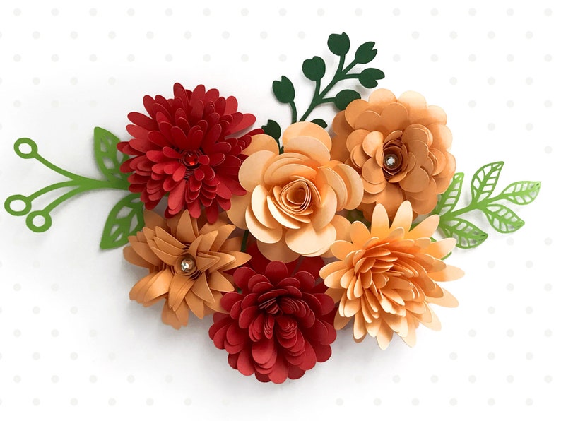paper flower arrangement, easy paper flowers, flowers for shadow box
