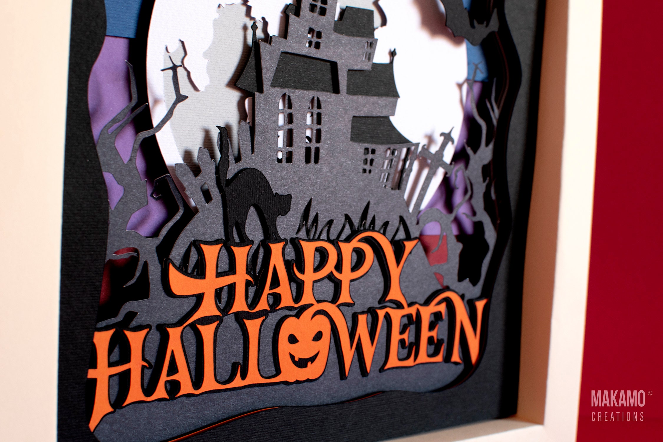 Happy Halloween Haunted House Shadow Box SVG Horror 3D Etsy