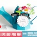 3D paper watering can with rolled flowers svg digital template for cricut, Mother's Day Flower bouquet box card gift box, happy birthday svg 