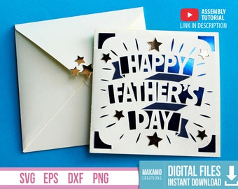 Father's Day Card SVG Template: Cricut Cut Files (Digital Download)