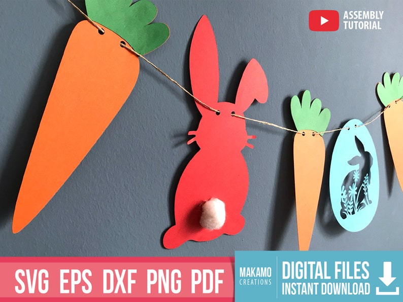 Easter Bunting Banner svg Easter garland svg Easter kids crafting project Easter wall decoration