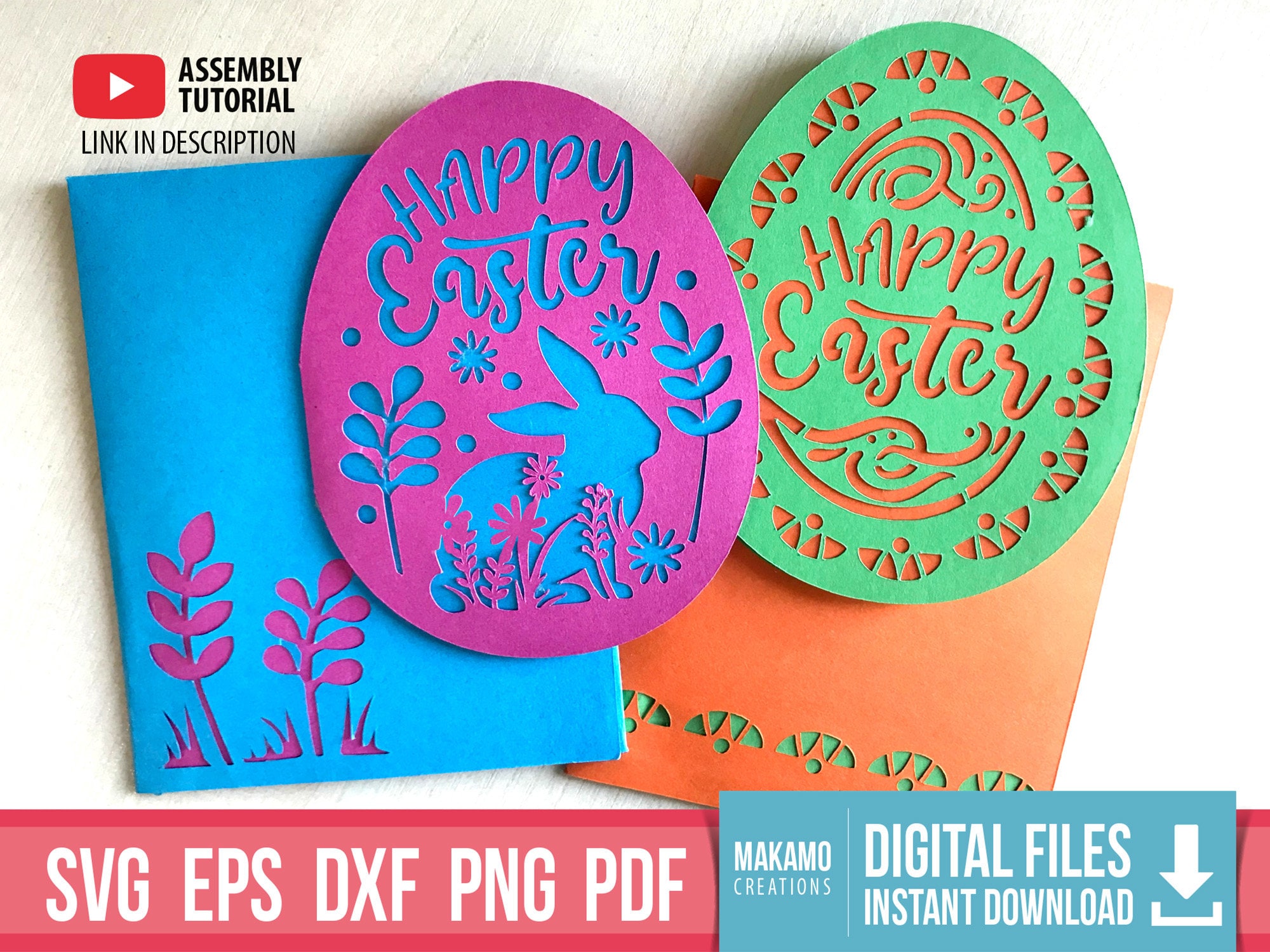 Happy Easter Card Svg Cut Files for Cricut Diy Happy Easter | Etsy