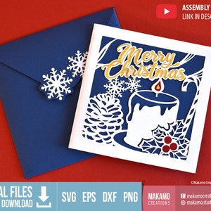 Cartão de Feliz Natal Svg, Cartão de Natal svg, Arquivos de corte de modelo de cartão de Natal para cricut, Cartão de Natal svg