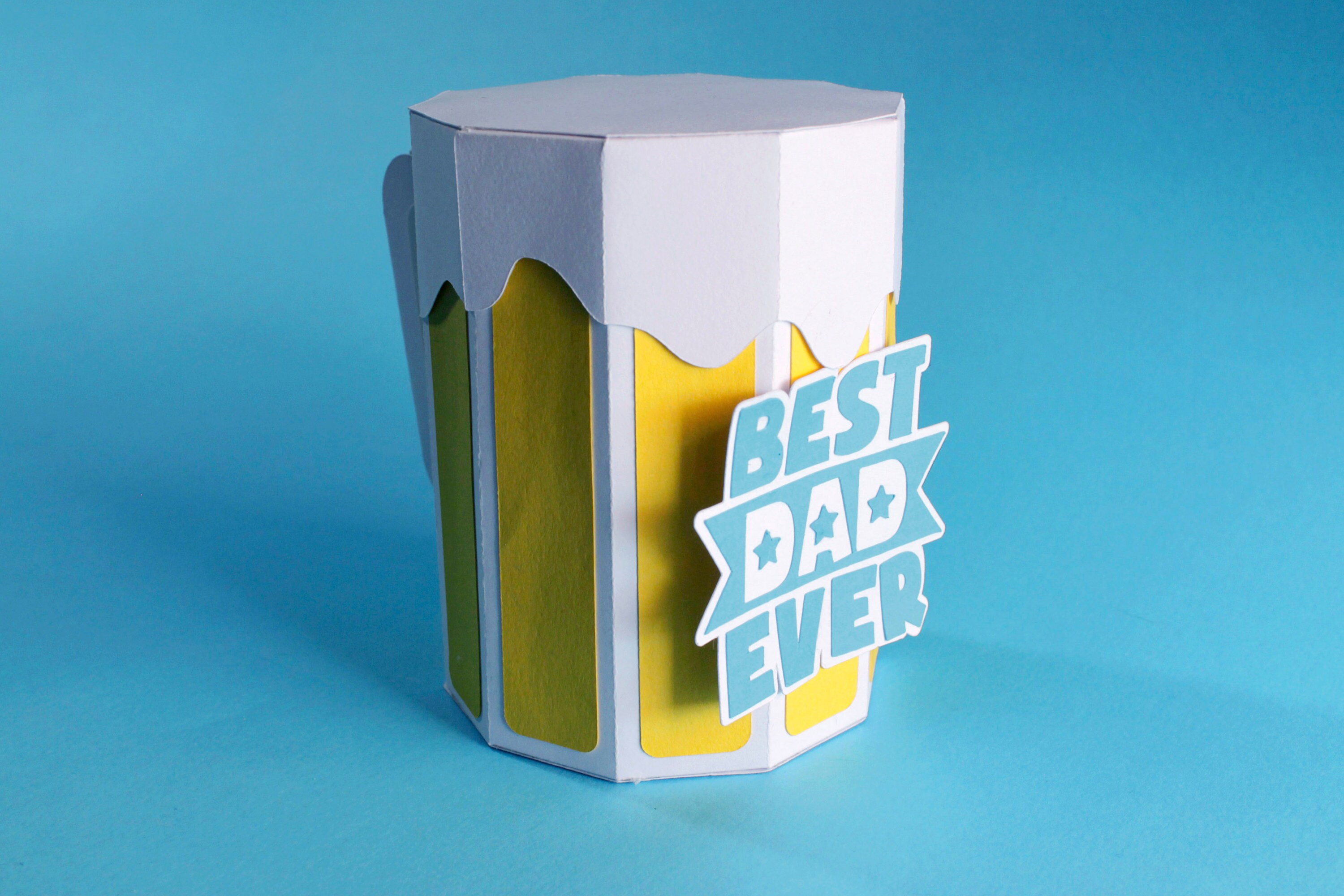 Father's Day Beer Mug Gift Box Card SVG Template. DIY Etsy