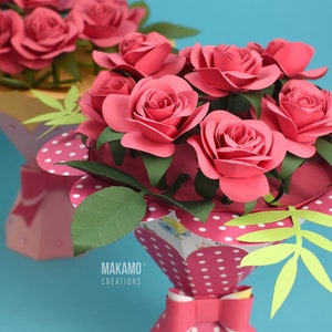 mothers day gift box, flower bouquet, floral svg, 3d paper crafts, cardstock 3d cricut projects