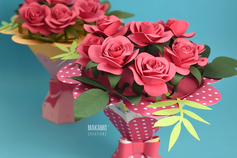 mothers day gift box, flower bouquet, floral svg, 3d paper crafts, cardstock 3d cricut projects