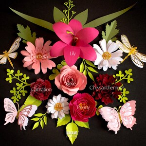 rolled flower svg and leaf svg bundle, diy flower templates, svg files for cricut, 3d flower, spring svg, paper flower svg, graduation cap topper flowers