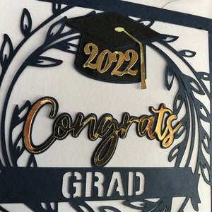 Tarjeta de graduación SVG: Plantilla de tarjeta de felicitación DIY (Descarga digital) imagen 6
