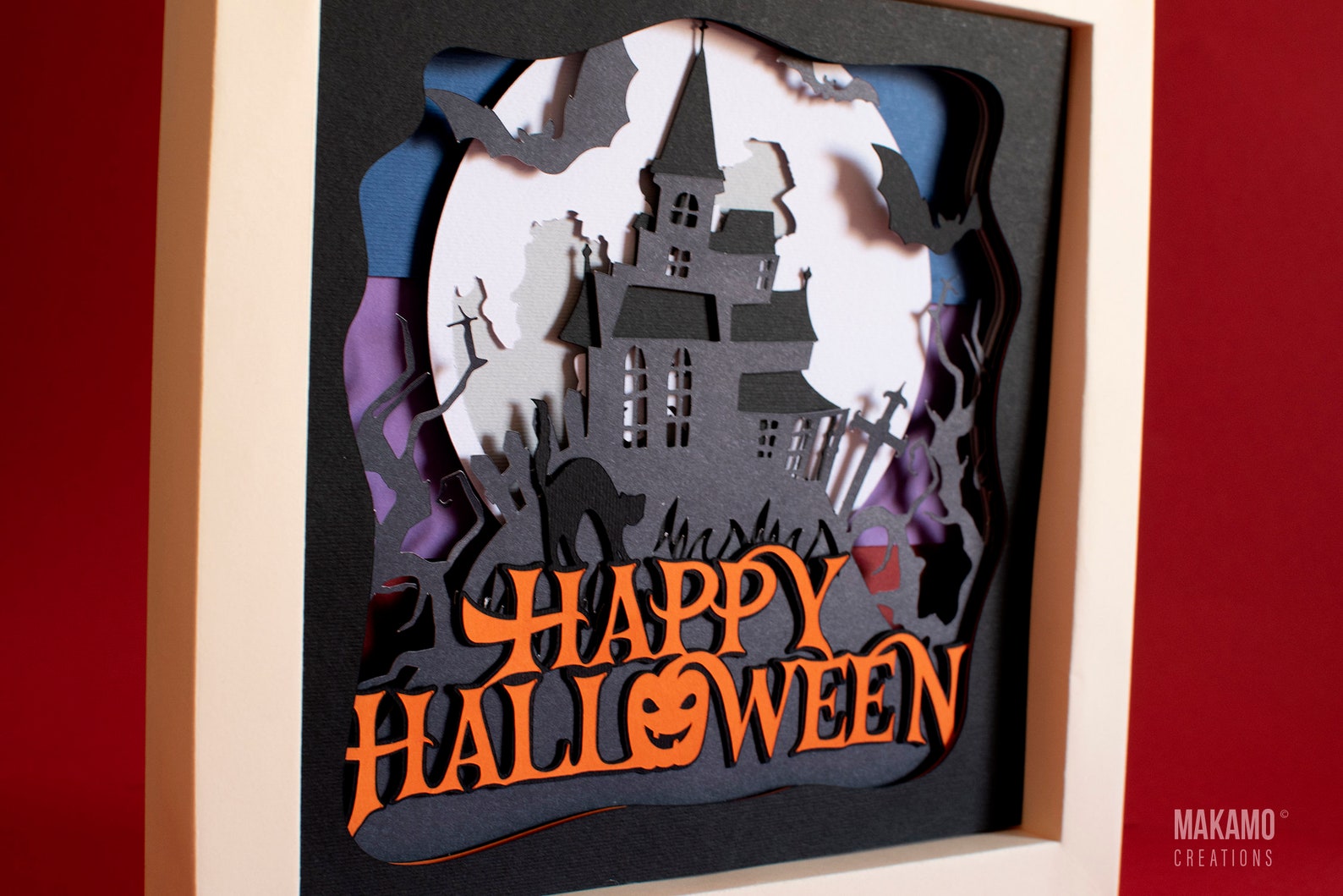 Happy Halloween Haunted House Shadow Box SVG Horror 3D Etsy