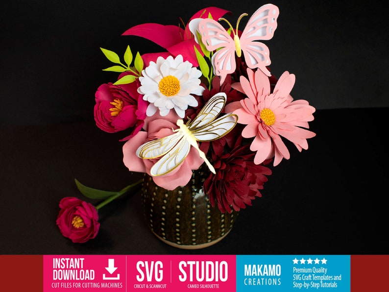 paper flower bouquet svg