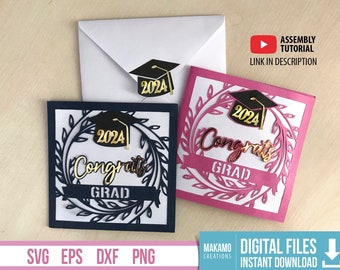 Graduation Card SVG: DIY Congrats Card Template (Digital Download)