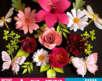Realistic Rolled Flower SVG Bundle: Rose, Daisy, Lily & More (Digital Cut Files For Cutting Machines)