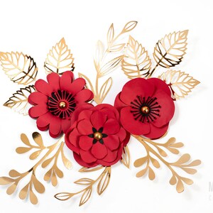 paper flowers svg, layered flowers, spring svg, floral arrangement