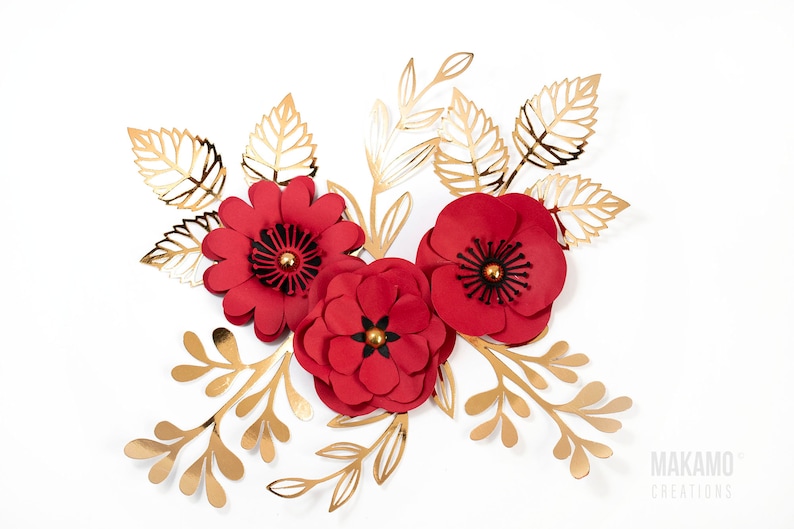 paper flowers svg, layered flowers, spring svg, floral arrangement